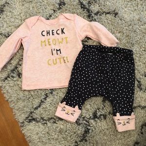 Carters newborn shirt and pants